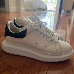 Alexander McQueen White Sneakers with Black Heel Tab MEN